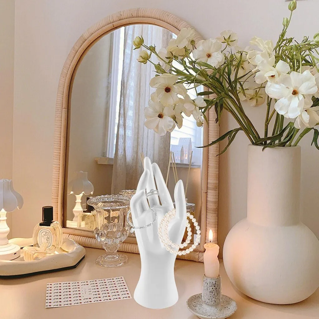 Présentoir Main de Mannequin Blanche en Résine pour Vitrine et Boutique