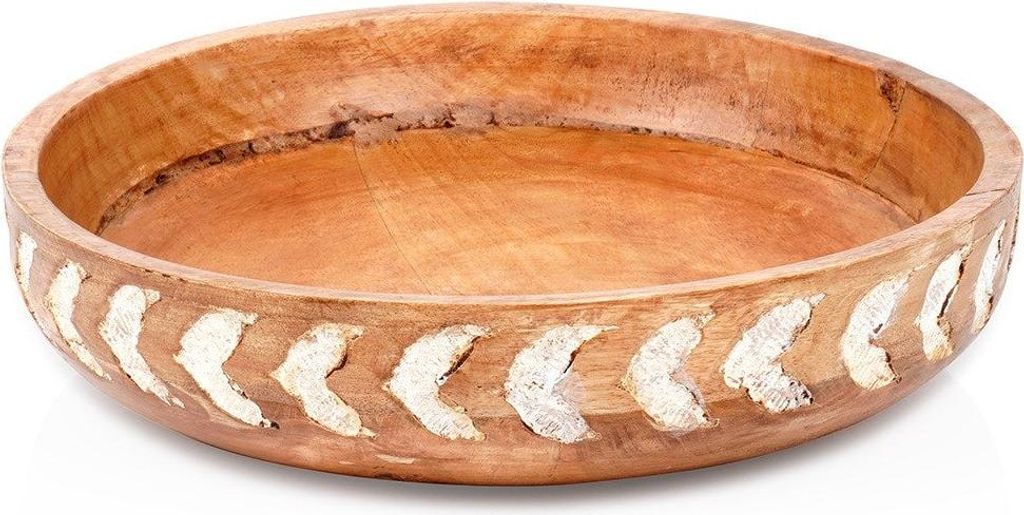 Holzschale zum Servieren von Snacks, Salaten, Obst, 30,5 cm, 2,5 l, VILDE 259690