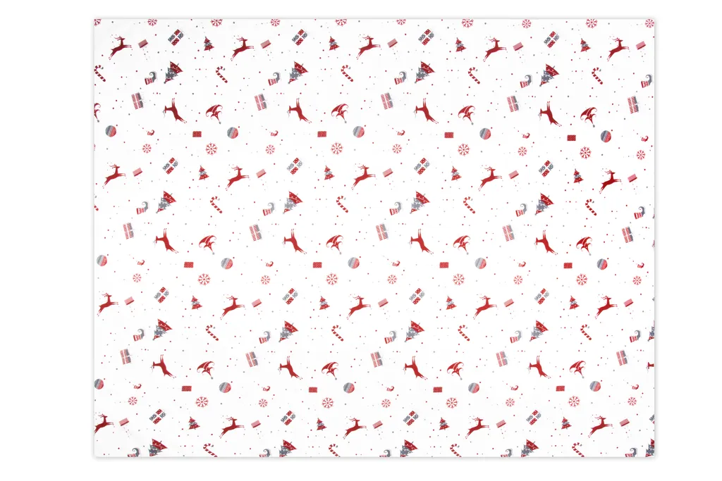 Tovaglia Natalizia Excelsa 140x180 Cotone - Design Merry Christmas - 2