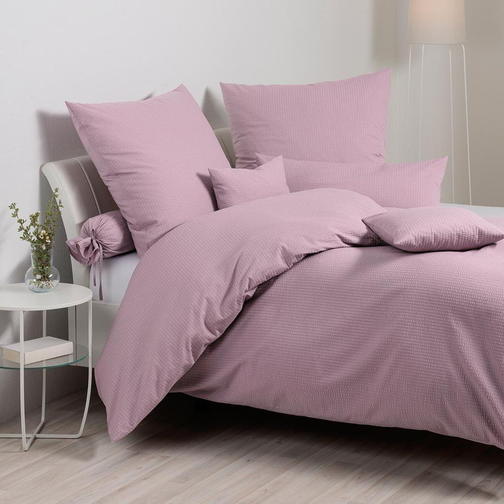 Janine Design Seersucker-Bettwäsche-Garnitur 125 PIANO Farbe holunder Größe 240x220 +2x80x80