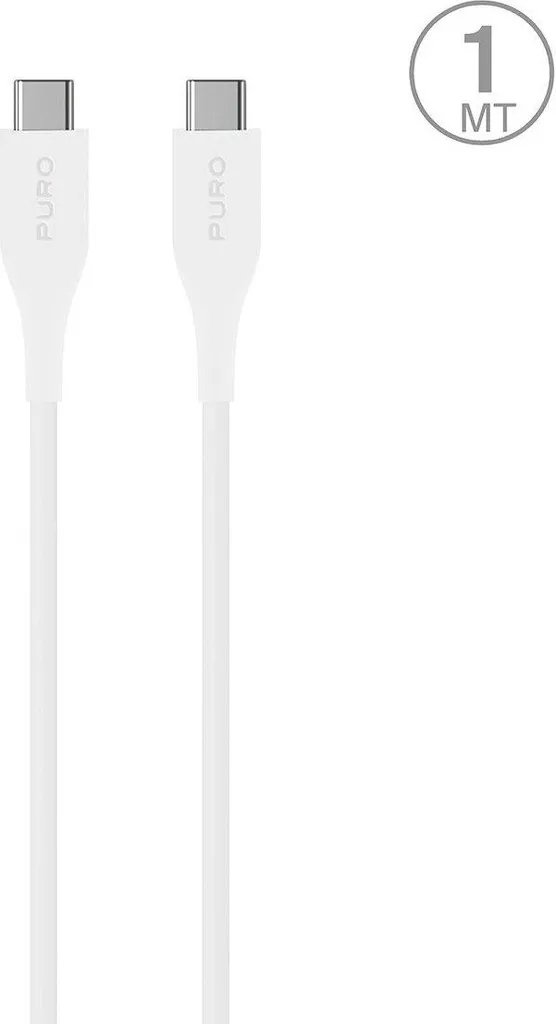 Câble USB-C vers USB-C 2m Blanc pour Charger Ordinateur et Mobile au Bureau