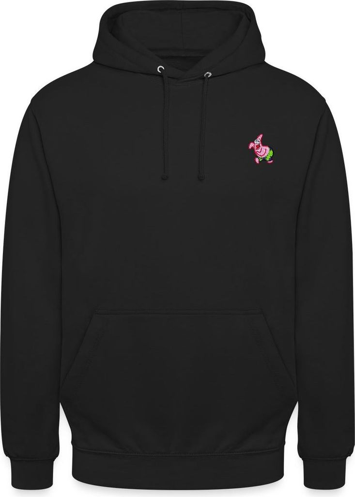 Spreadshirt SpongeBob Schwammkopf Patrick Star Stick-Motiv Uni Hoodie, XL, Schwarz