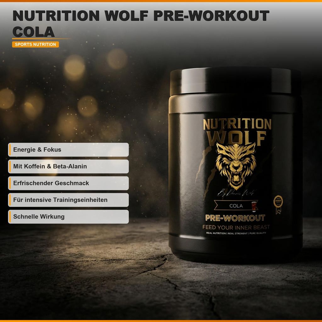 Nutrition Wolf Pre-Workout Stimulant 300 g – Kreatin, Koffein & Beta-Alanin -