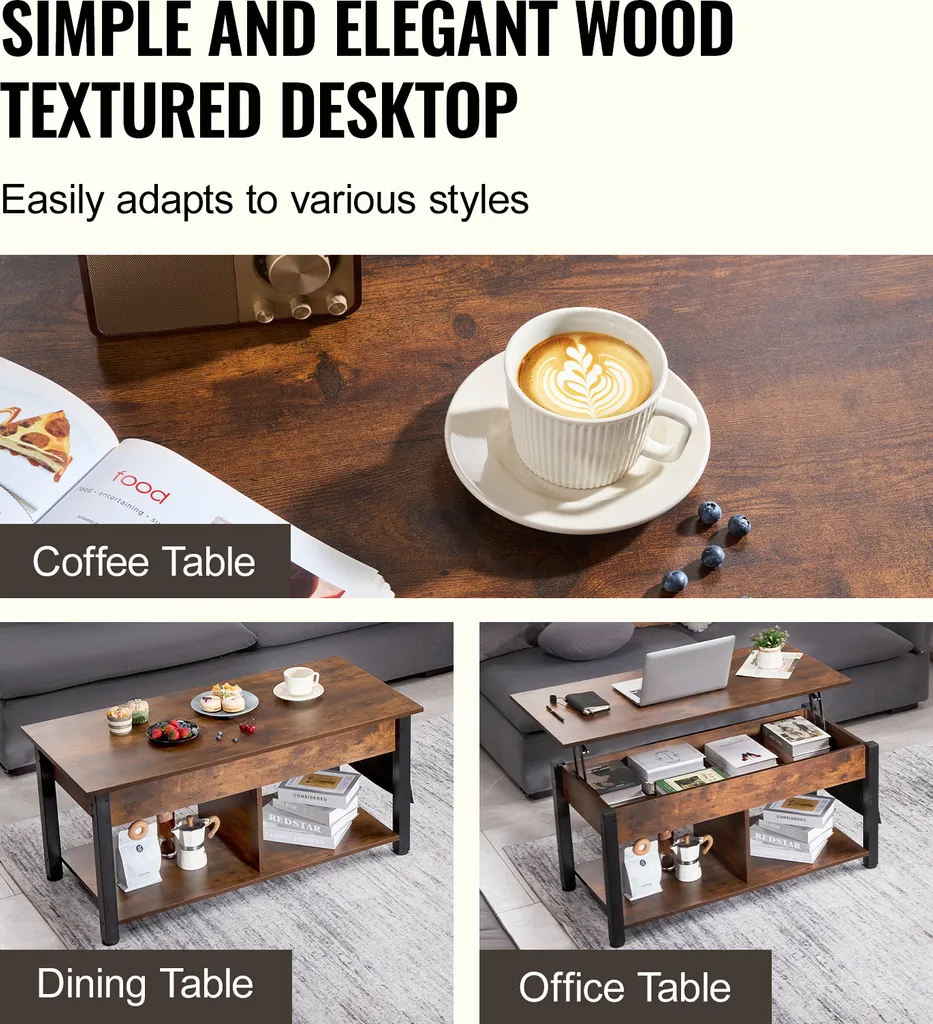 Table Basse Relevable Idéale pour Travailler ou Dîner dans votre Canapé