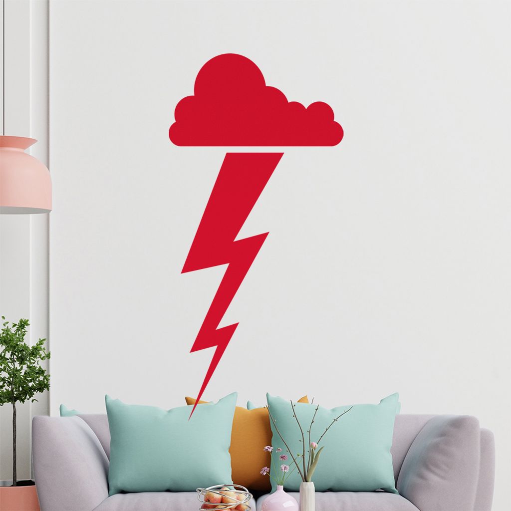KIWISTAR Gewitter - Blitz Wolke Unwetter Schauer Donner Wandtattoo in 6 Größen - Wandaufkleber Wall Sticker - Dekoration, Küche, Wohnzimmer, Sch...