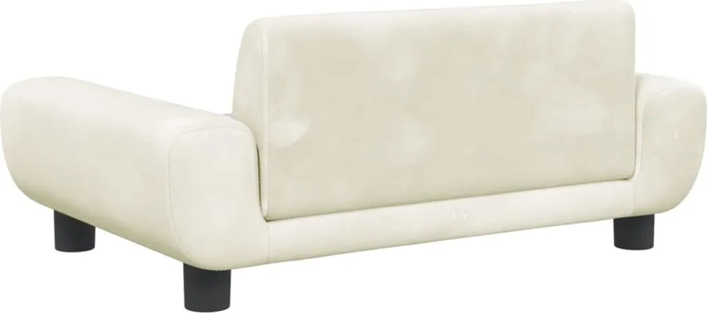 Kindersofa Creme 70x45x33 cm Samt - 5