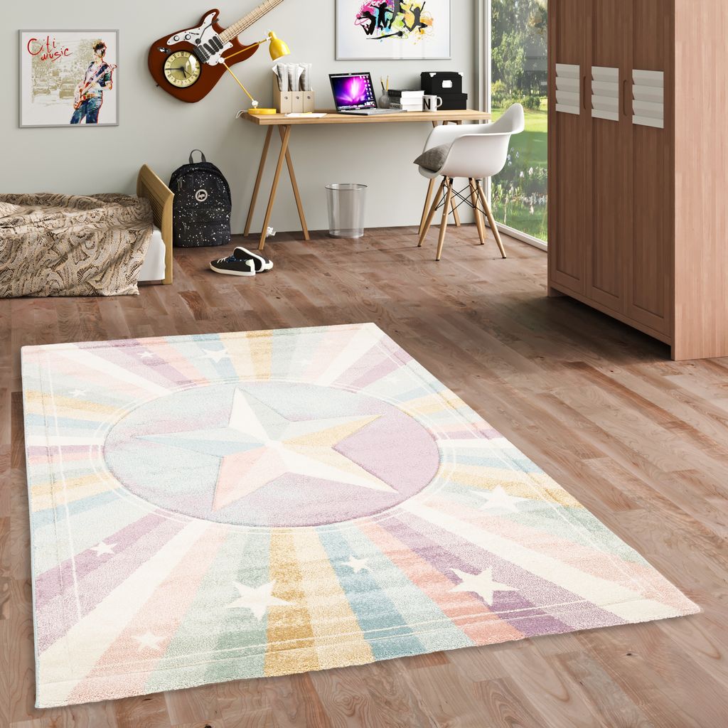 Kinder Teppich Maui Kids Rainbow Star, Größe:160x230 cm