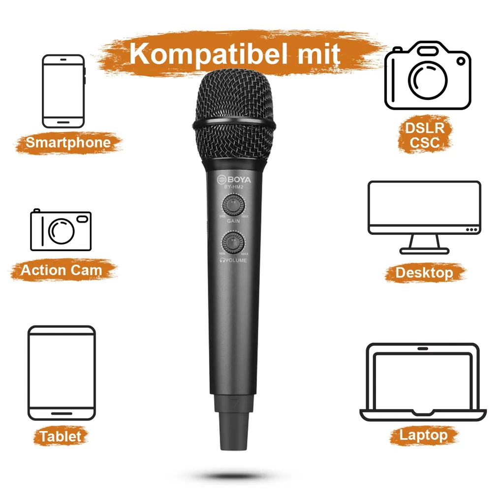 Walimex pro Boya HM2 Microphone à main numérique USB pour smartphone - 5