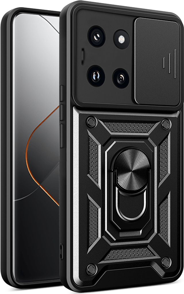 Techsuit Camshield Back Cover Hlle fr Xiaomi 14 Pro - Schwarz
