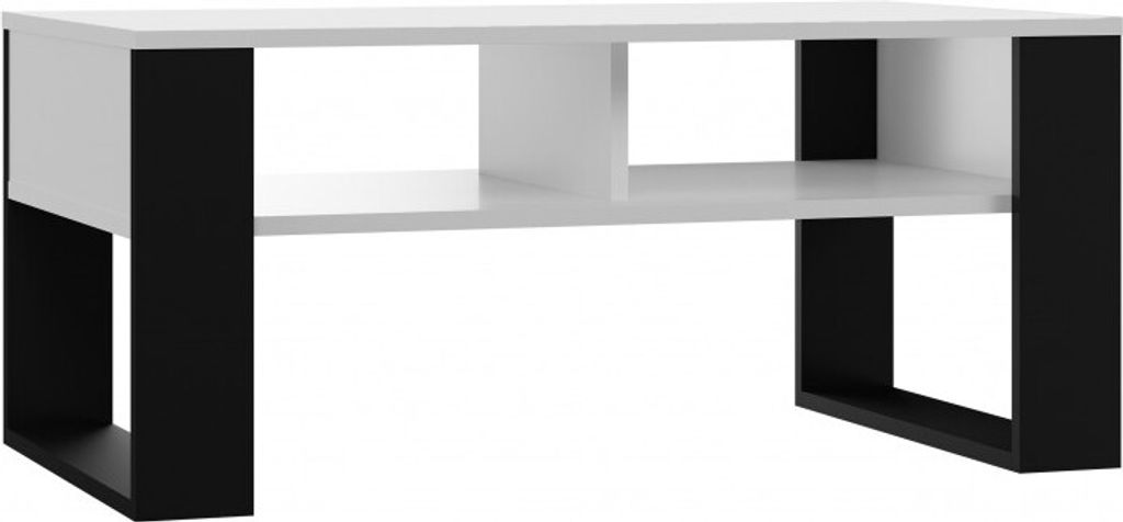 CDF Couchtisch Modern 2P | Farbe: schwarz-weiß | moderne Bank für ein Wohnzimmer, Zimmer, Büro | Form: Quadrat, Rechteck