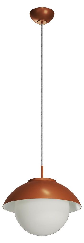 OSMONT LUK40017 LUKIDA ST2 Hängelampe aus Glas, Terrakotta/Weiß, IP40, 25 W, E27