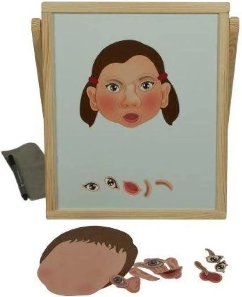 Tableau magnétique pliant avec puzzle éducatif en bois pour enfants