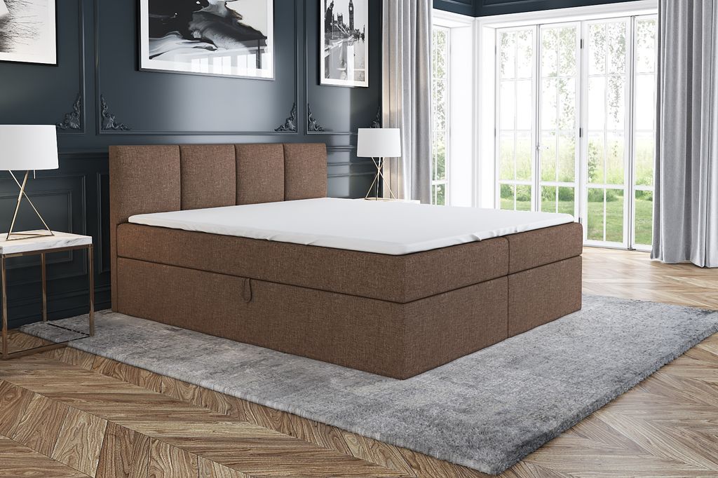 Boxspringbett ABI 200x200 mit 2 Bettkästen, Bonell-Matratze und Topper. Möbel vom Hersteller- Handarbeit! Bett Komplett-Set mit Matratze, Bettkas...