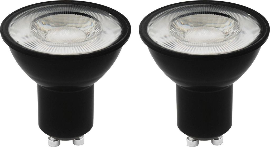 Ledvion - 2er Pack Dimmbare GU10 LED Spots Schwarz, 3W, 2700K, 345 Lumen, SMD LED Chips, Vollglas, Energieeffizient, Ideal für Einbaustrahler & De...