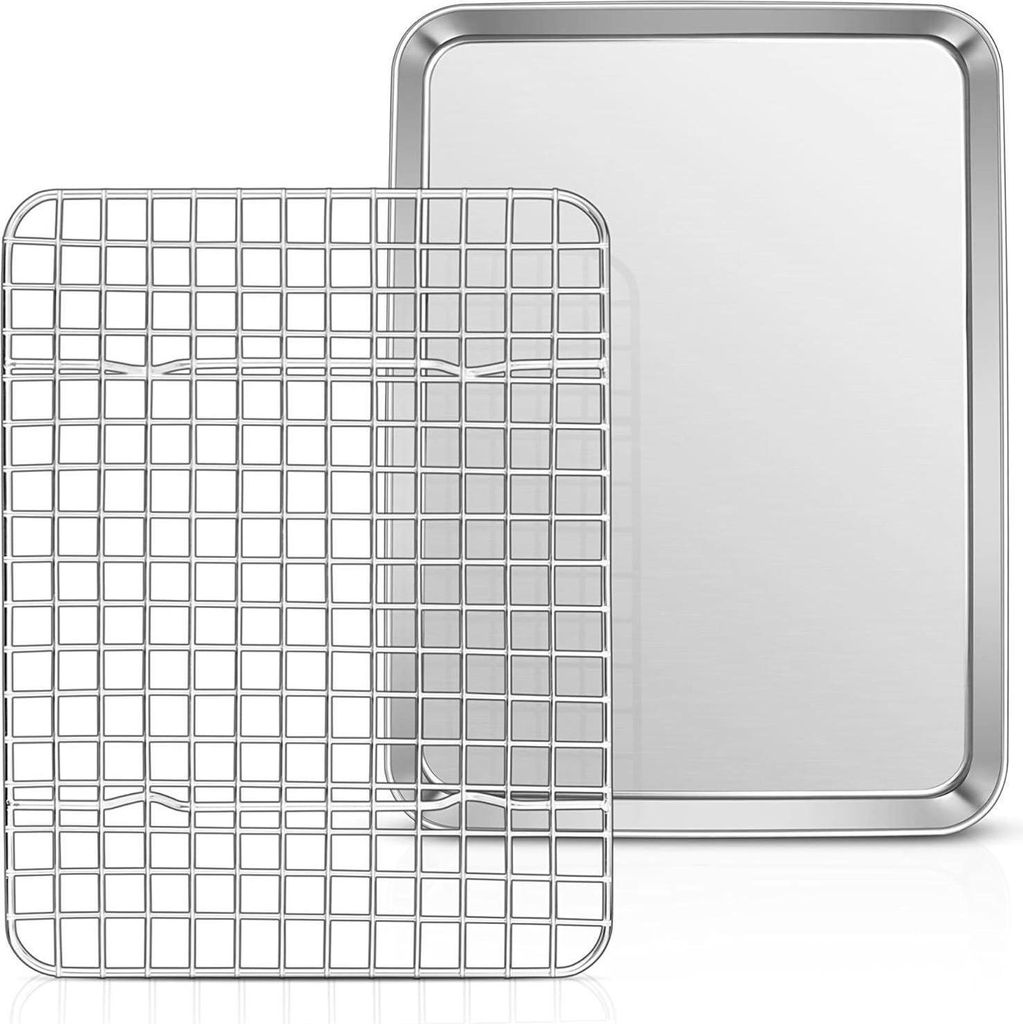TEAMFAR Backblech mit Abkühlgitter aus Edelstahl, 26,3 x Produktbild 