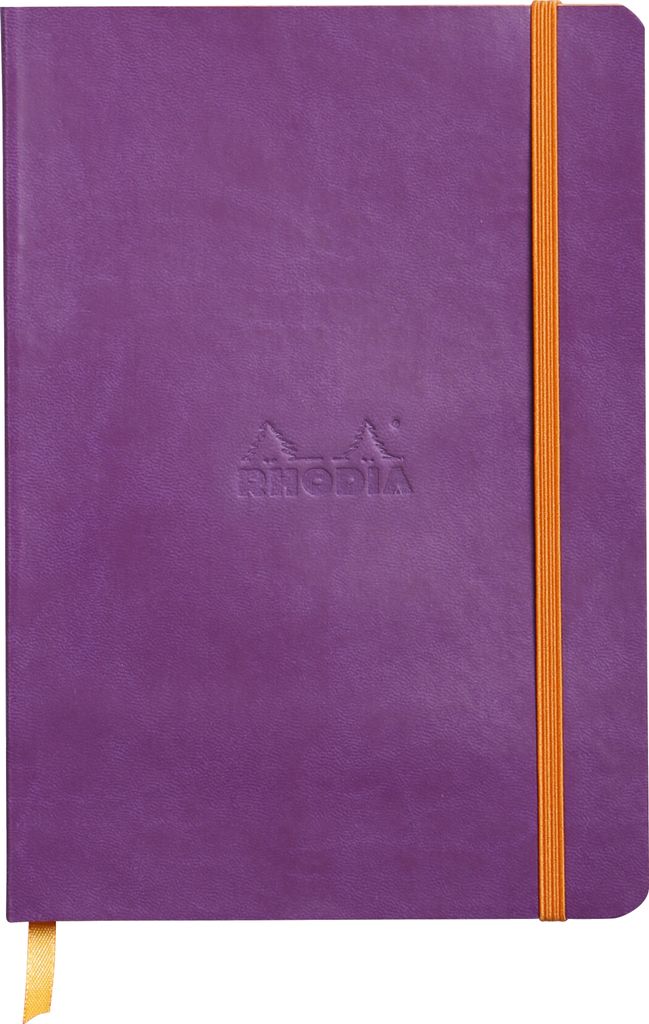 Rhodiarama flexibles Notizbuch A5 80 Blatt Dot-Lineatur, violett 90g, mit Gummizugverschluss
