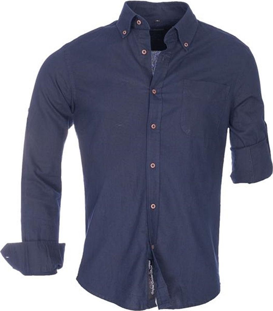 Brandneu Designer Leinen-Hemd Krempelärmel CARISMA uni SLIM Produktbild 