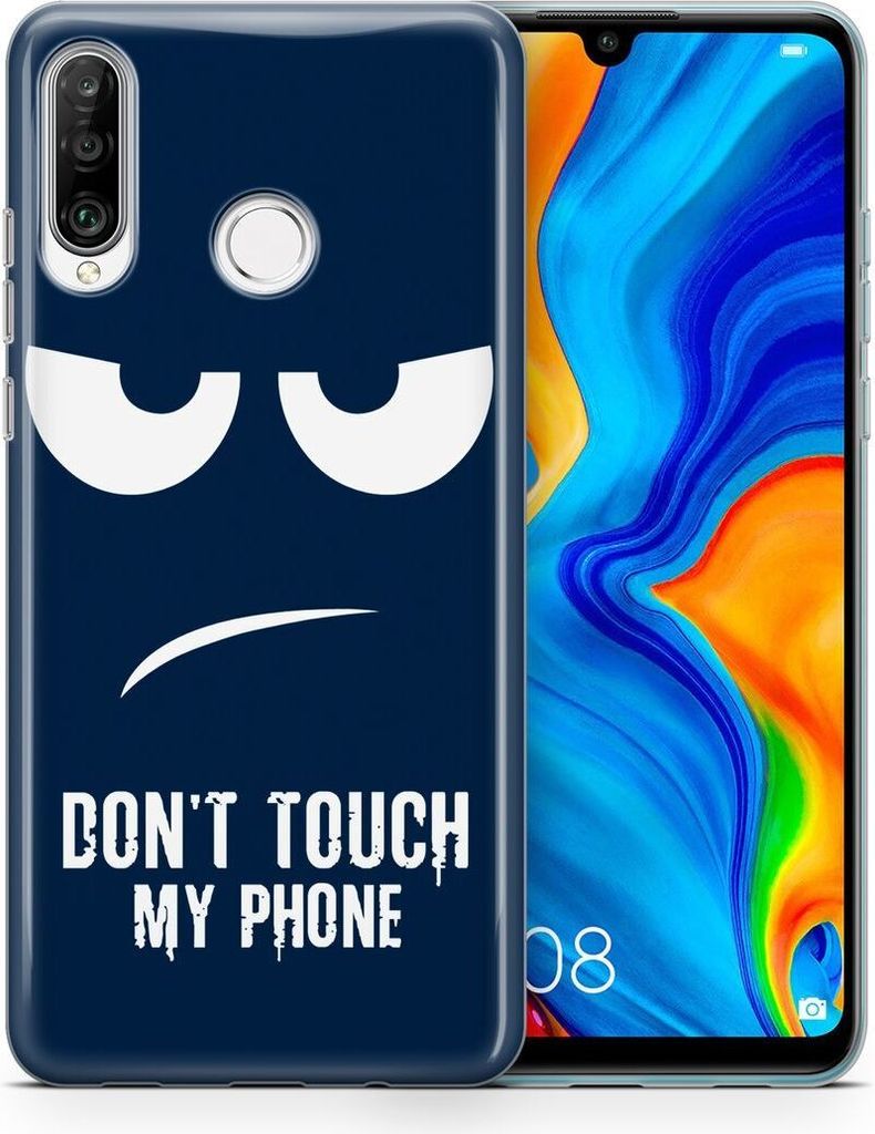 Handyhülle für Huawei Xiaomi Schutz Case Cover Bumper Etuis Schale Ultra Dünn, Modell:Huawei Mate 30 Pro, Motiv auswählen:Dont Touch My Phone Blau