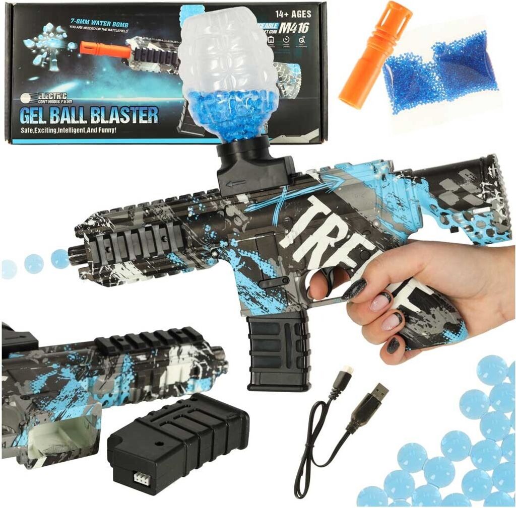 Wassergewehr Blaue Gel-Kugelpistole USB batteriebetrieben Produktbild 