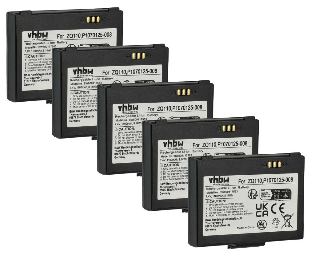 vhbw 5x Akku kompatibel mit Bixolon SPP-R200II, Produktbild 
