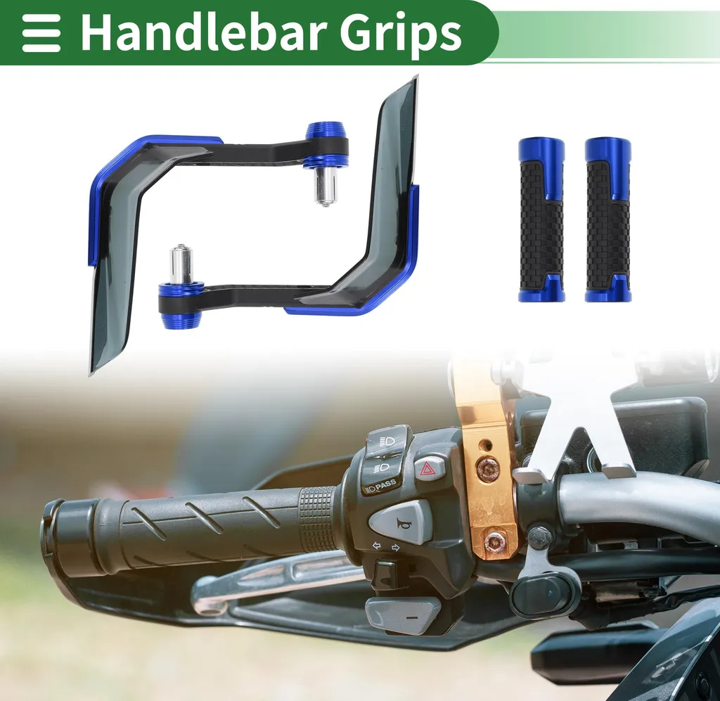 Revêtements de Guidon Moto et Scooter 22/24mm Aluminium Bleu 1 Paire
