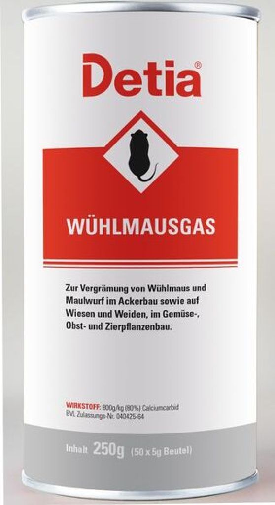 Detia Wühlmausgas Calciumcarbid gegen Wühlmäuse und Produktbild 