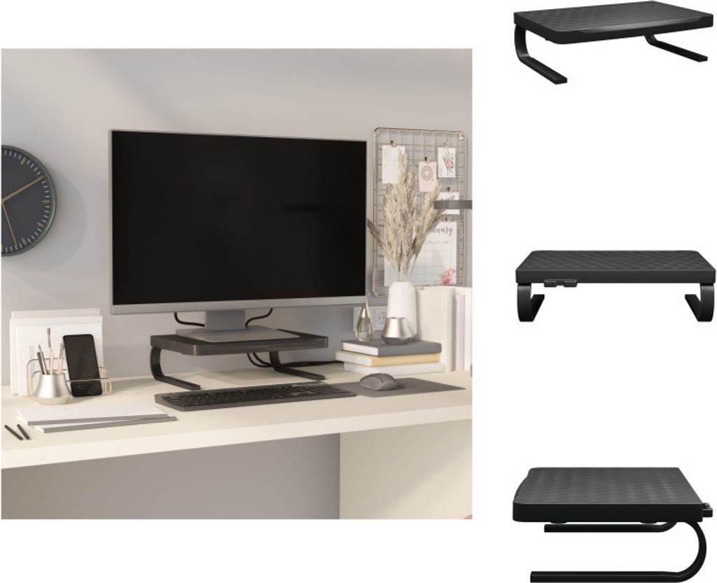 vidaXL Monitorständer Schwarz 37x28x11,5 cm - TV-Möbel