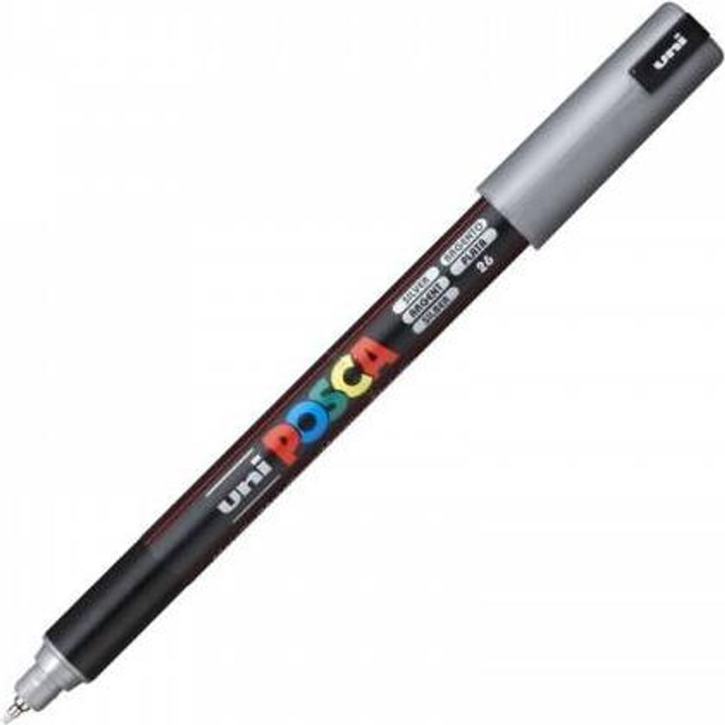 POSCA uni PC-1MR, 1 szt., Srebrny, Końcówka pociskowa, Zdjęcie produktu 