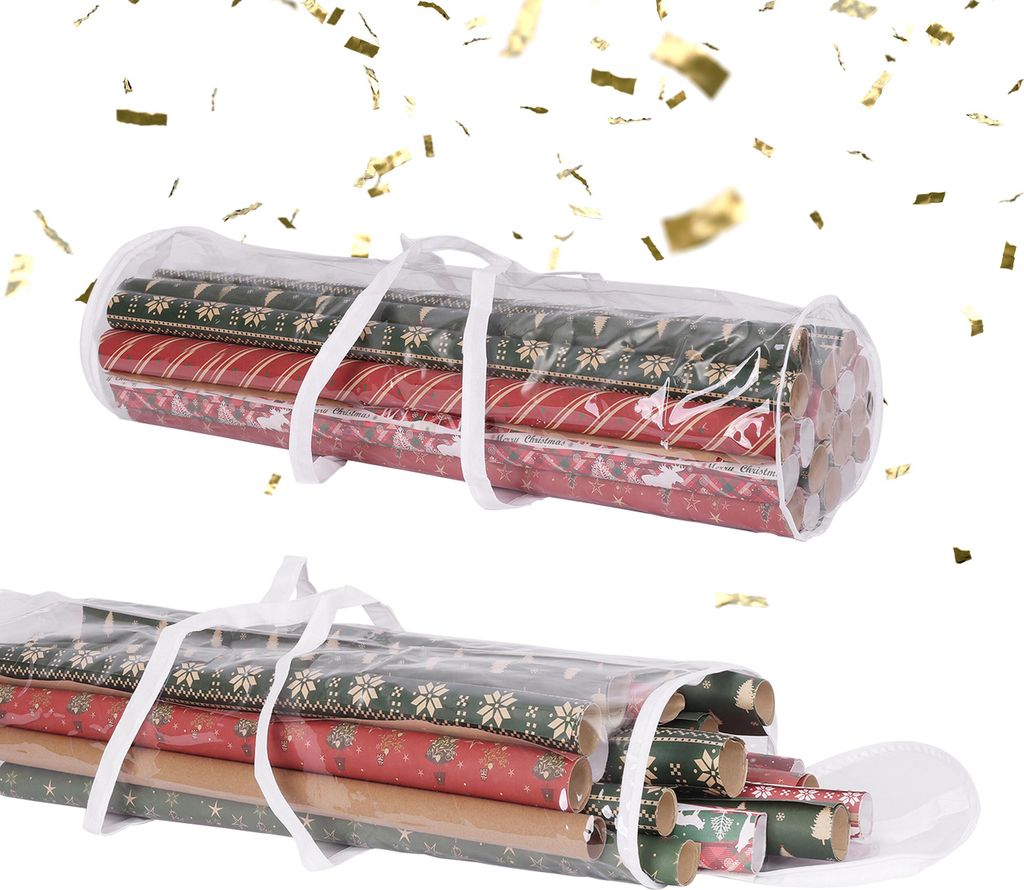 Relaxdays Geschenkpapier Aufbewahrung, 2er Set, Produktbild 