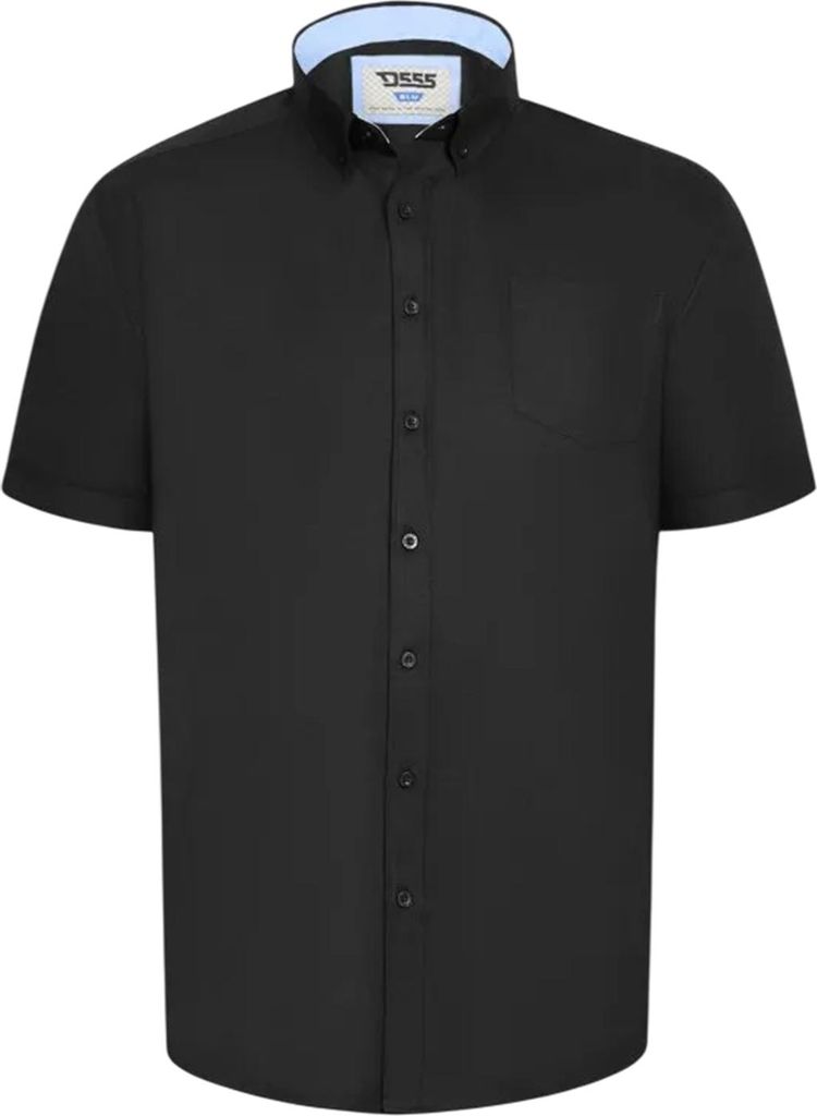 Duke - "James D555" Hemd für Herren, Kingsize, Oxford-Stil, Hoch geschnitten DC586 (3XL) (Schwarz)