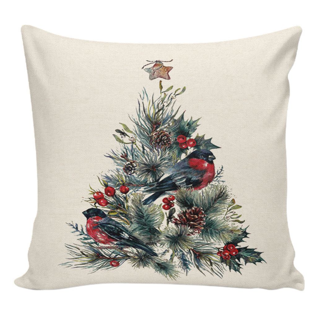 Kissenbedeckung einzelner Seiten gedruckt einfach zu reinigen Home Office Weihnachtkranzmuster Kissenbezug täglich Gebrauch-B