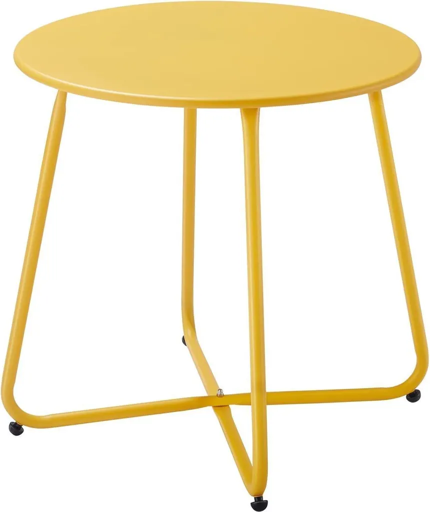 Table basse de balcon jaune pour optimiser l'espace avec style
