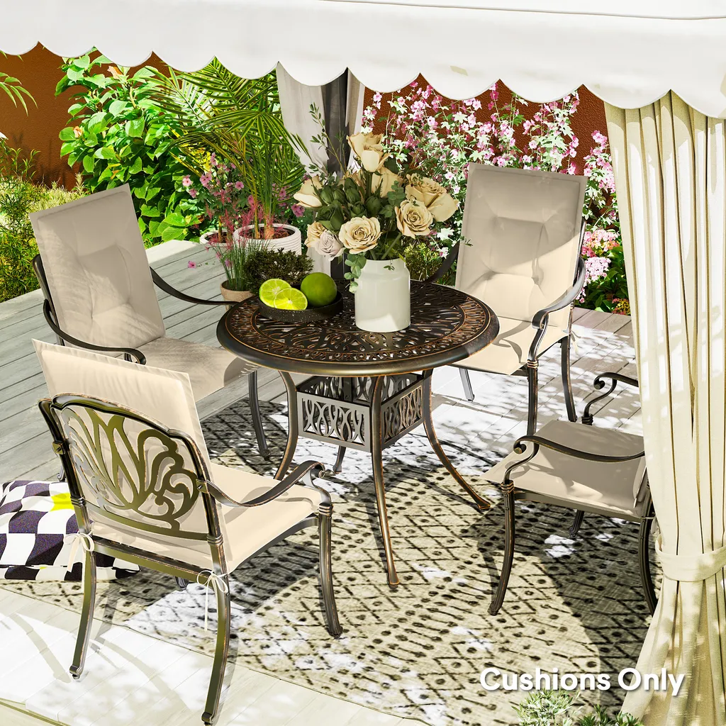 Cuscini per Mobili da Giardino Outsunny Beige 108x50 cm Set da 4 - 4