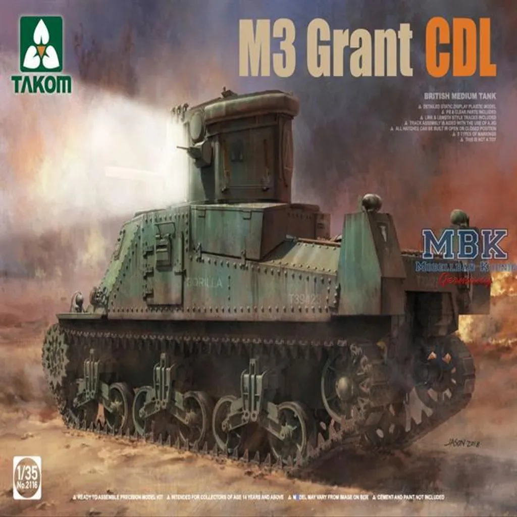 Maquette Blindé Britannique Moyen M3 Grant CDL Takom 1/35 pour Diorama