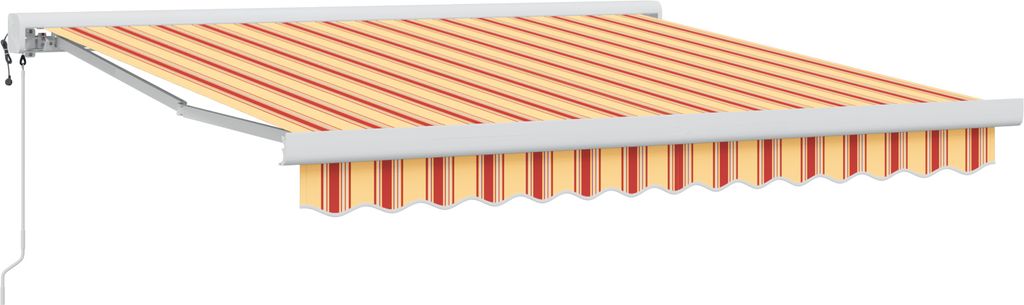 2025 Moderne Automatische einziehbare Markise in Gelb und Orange, 350x250 cm - Markisen Hommie76545