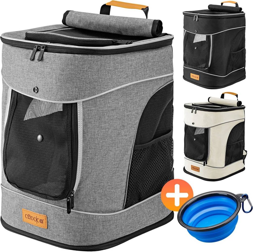 CADOCA® Haustierrucksack bis 20 kg verstellbare Gurte Produktbild 1