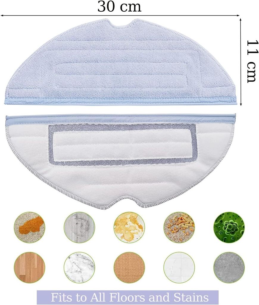 6 Stück Wischtücher Für Roborock Q10 S5/S5+ - Wiederverwendbare Ersatztücher Waschbar
