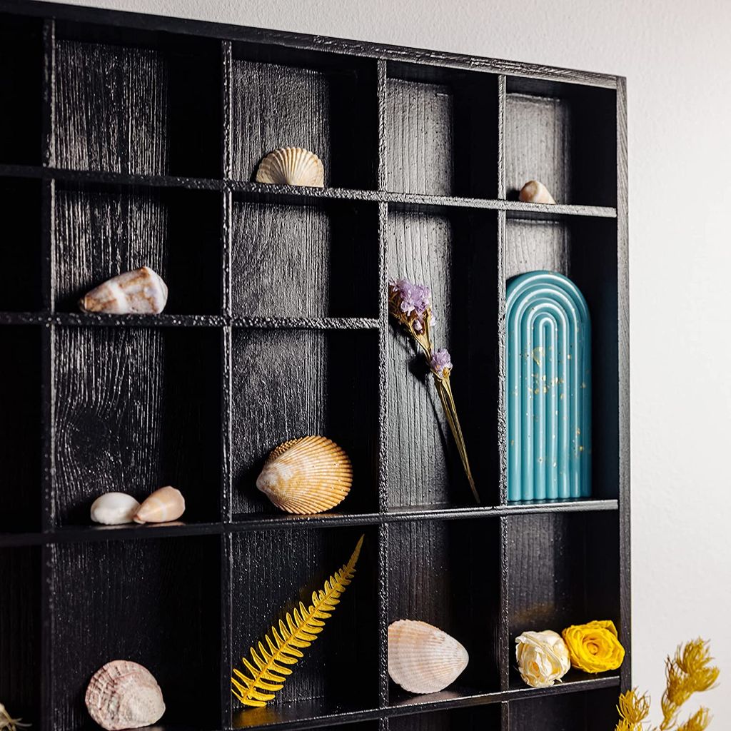 Creative Deco Schwarze Setzkasten Holz Sammelbox Produktbild 7