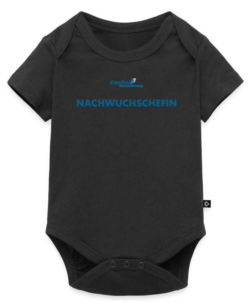 Spreadshirt Stromberg Capitol Versicherung Nachwuchschefin Kurzarm Tages Baby Body, 56 (0-2 M.), Schwarz