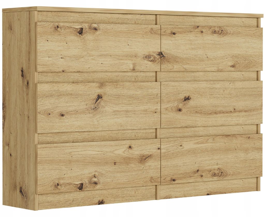 Komoda 120 cm 6 zásuvek skříňka FRAMIRE R-120 artisan Obrázek produktu 