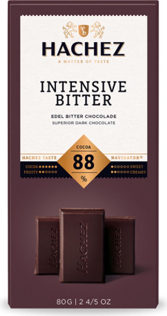 Hachez Tafel Feine Edel Bitterschokolade 88% 80g 5er Pack