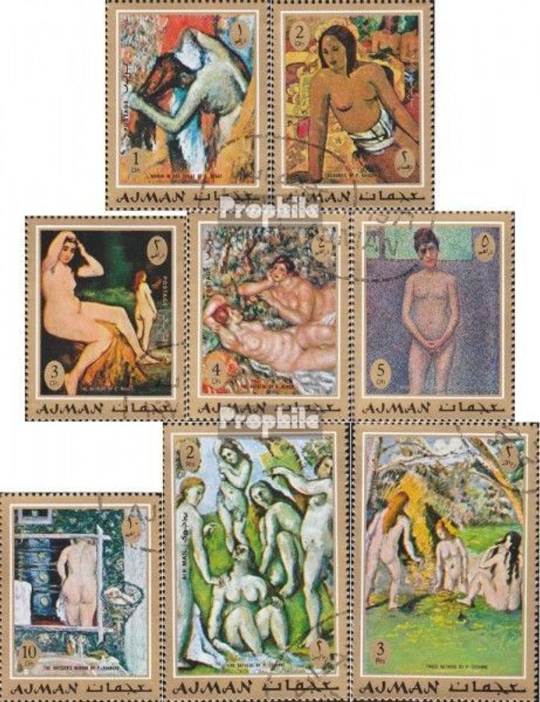 Briefmarken Ajman 1971 Mi 817A-824A (kompl.Ausg.) gestempelt Gemälde französischer Maler
