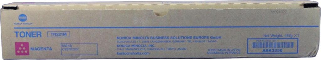 Konica Minolta TN-221M Tonerkartusche A8K3350 Magenta für Bizhub C227/C287