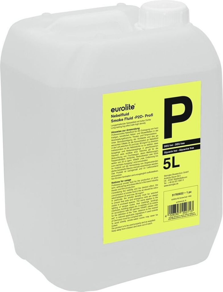 EUROLITE Smoke Fluid -P2D- Profi Nebelfluid 5l Produktbild