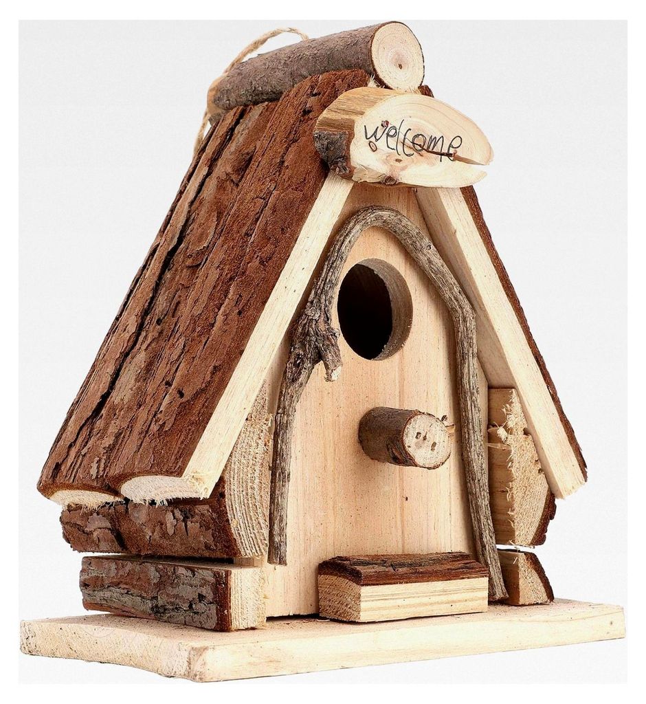 Rustikales Hängendes Vogelhaus aus Kiefernholz für Garten, Terrasse, Innenhof und Balkon