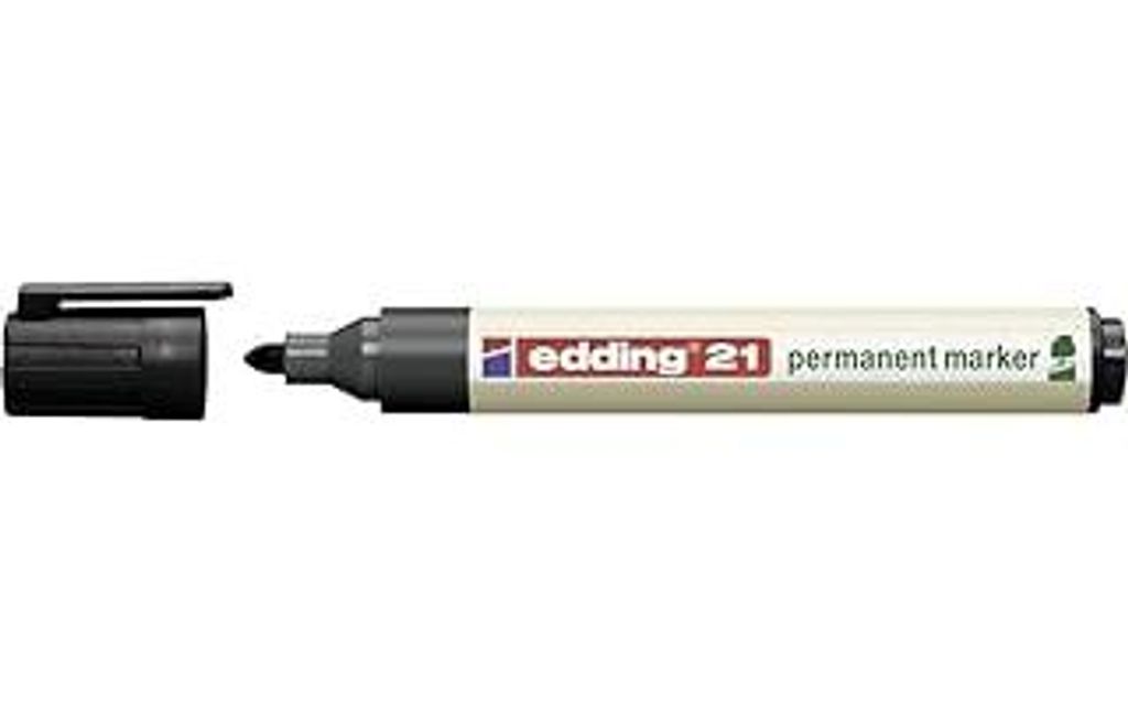 edding 21 Ecoline Permanentmarker - schwarz - 1 Stift - Rund-Spitze 1,5-3 mm - schnell trocknender Permanent Marker - wasserfest, wischfest - für ...