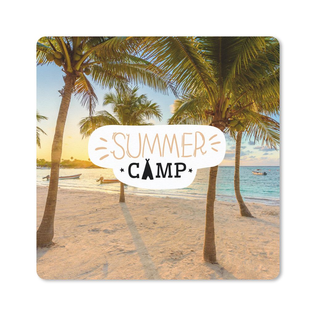 MuchoWow Mauspad Mousepad Sommer - Palme - Strand - Zitate 20x20 cm - Mousepads - Maus Mat - Pad - Mausunterlage - Desk Mat - Bureauartikeln