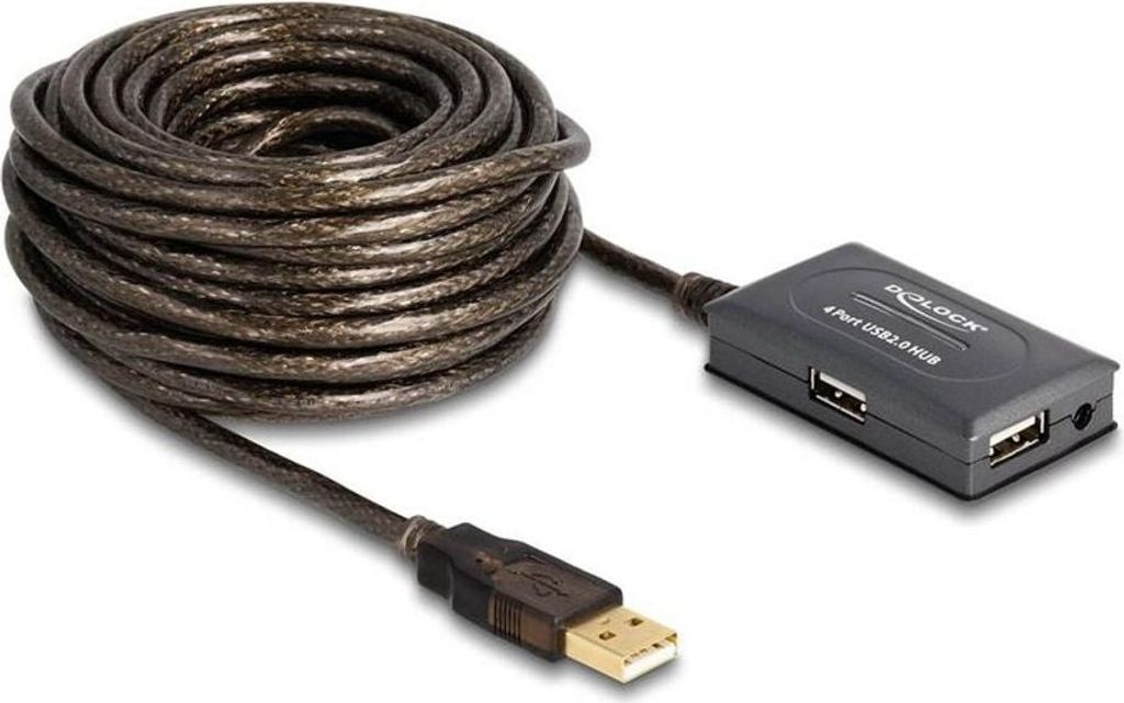 DeLOCK 82748, 480 Mbit/Sek, 10 m, USB 2.0, 63 x 35 x 17 mm, Windows 98/2000/XP/XP-64/Vista/Vista-64/7/7-64, Mac OS 10.5, OS 10.6, Linux 2.10