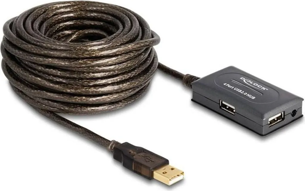 DeLOCK 82748 Hub USB 2-0 Attivo 4 Porte Nero - Soluzione Professional