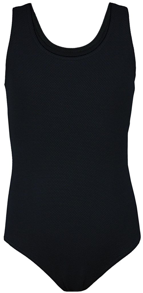 Aquarti Mädchen Badeanzug mit Ringerrücken, Farbe: Jacquard Punkte Schwarz, Größe: 170